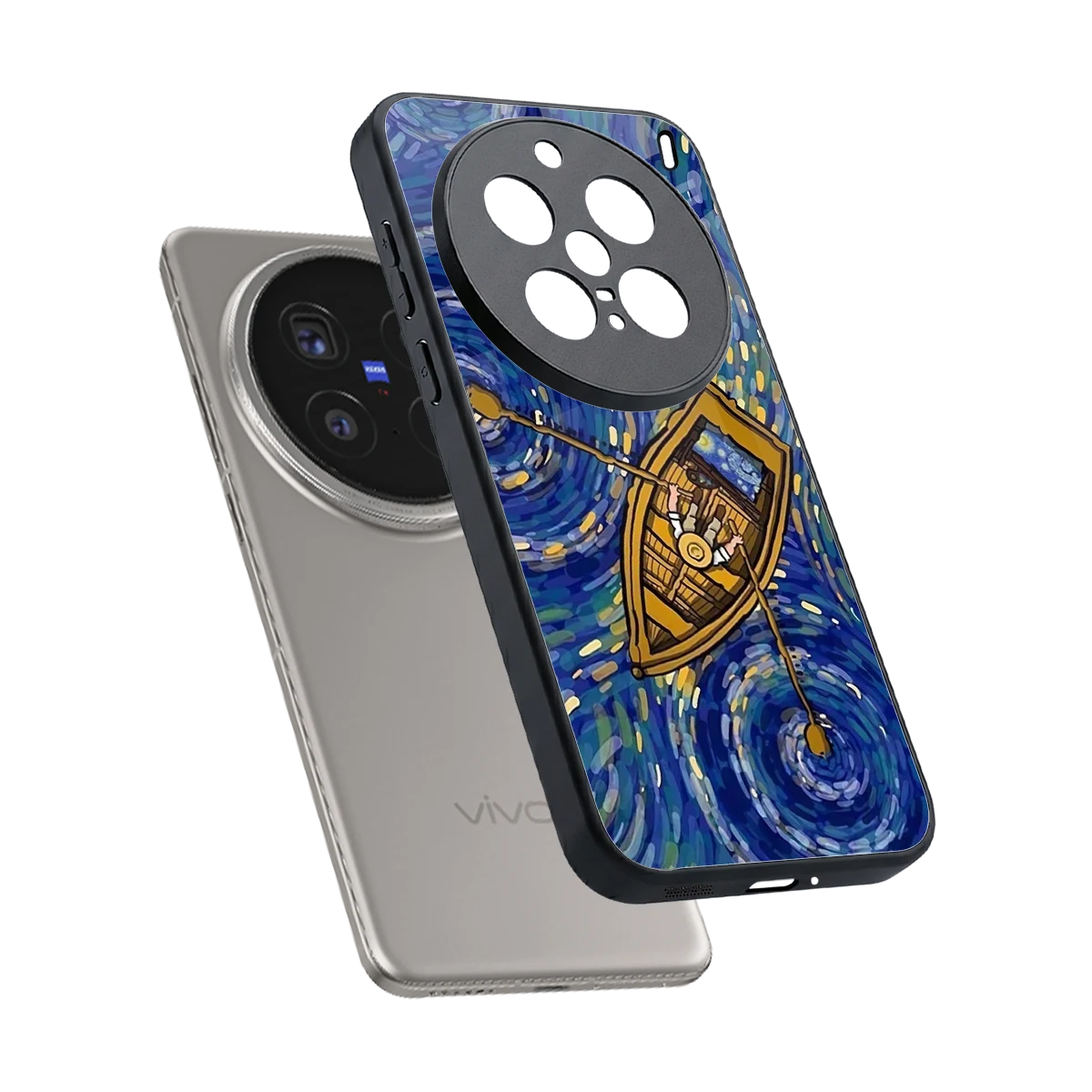 Ocean Voyage sleek vivo x200 pro cover with tempered glass back and TPU edges