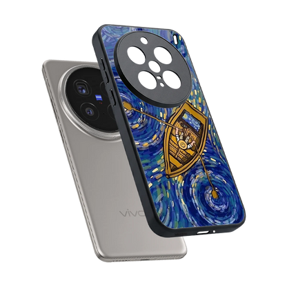 Ocean Voyage sleek vivo x200 pro cover with tempered glass back and TPU edges