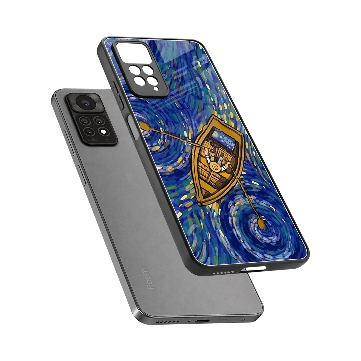 Ocean Voyage sleek redmi note 11 pro cover with tempered glass back and TPU edges