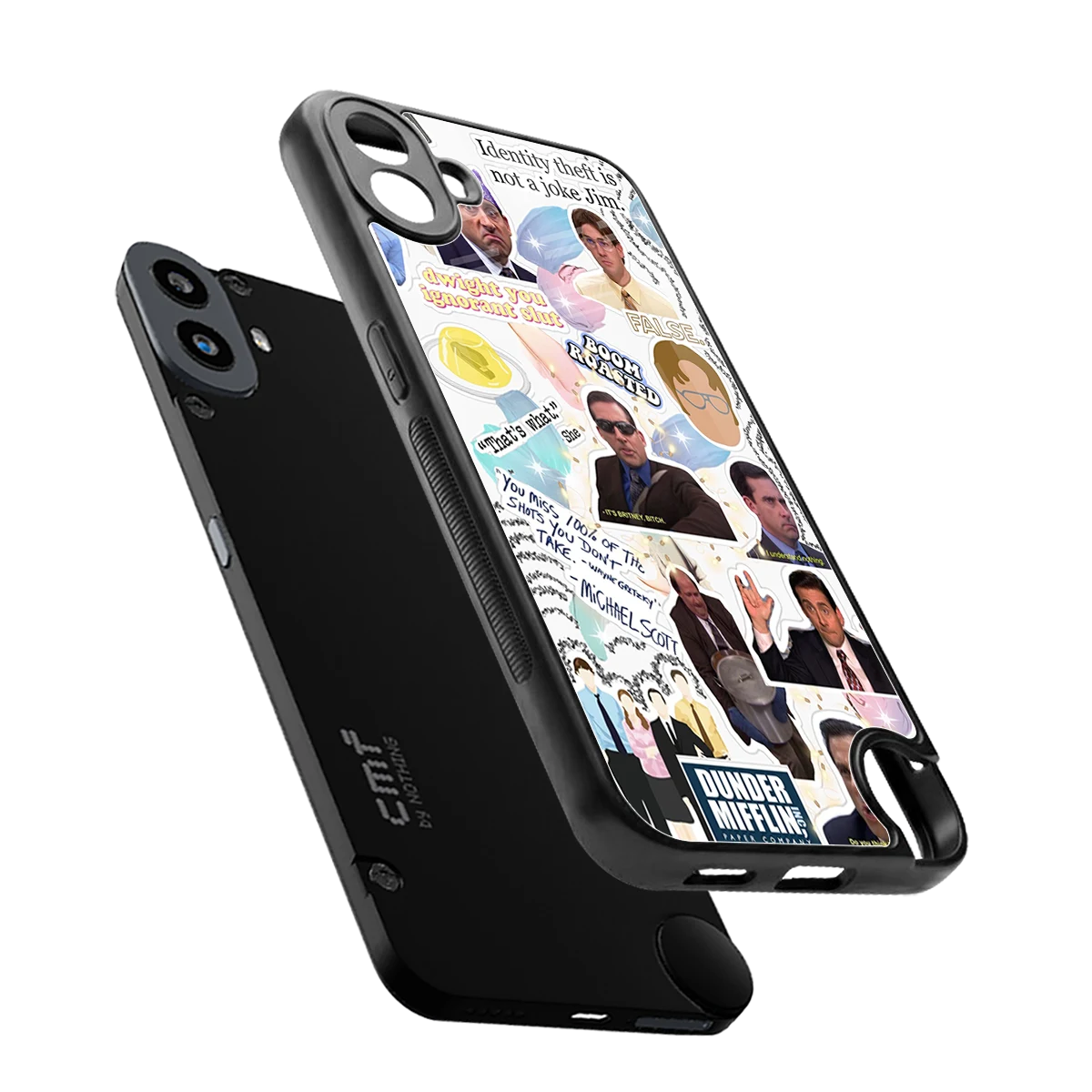 Office Mix sleek cmf nothing phone 1 cover with tempered glass back and TPU edges