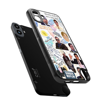 Office Mix sleek cmf nothing phone 1 cover with tempered glass back and TPU edges