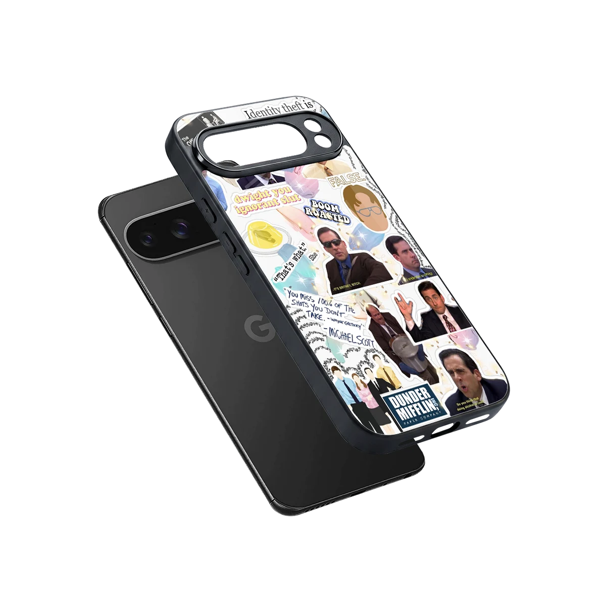 Office Mix sleek google pixel 10 pro xl cover with tempered glass back and TPU edges