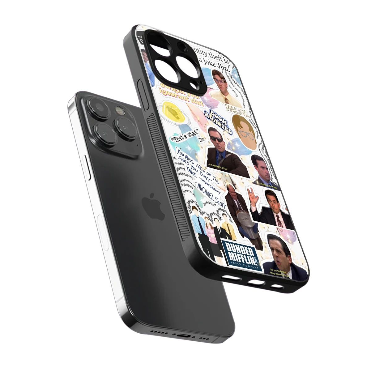 Office Mix sleek iphone 13 pro cover with tempered glass back and TPU edges