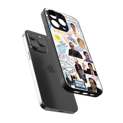 Office Mix sleek iphone 13 pro cover with tempered glass back and TPU edges