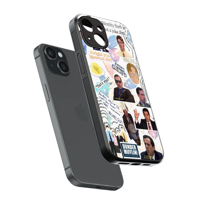 Office Mix sleek iphone 13 cover with tempered glass back and TPU edges