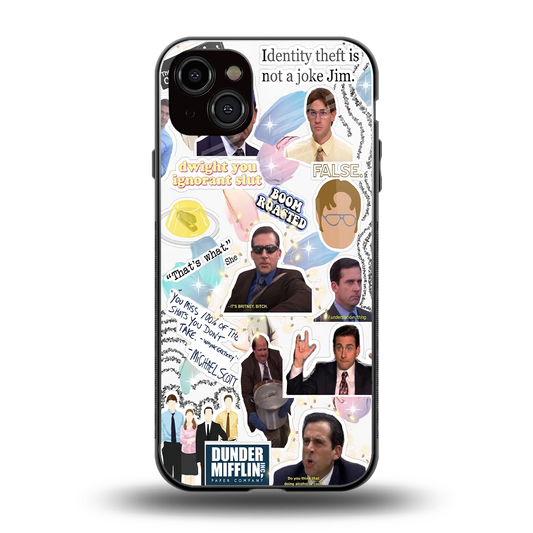 Office Mix back phone cover | glass case for iphone 14 plus