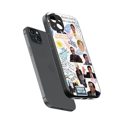 Office Mix sleek iphone 14 plus cover with tempered glass back and TPU edges