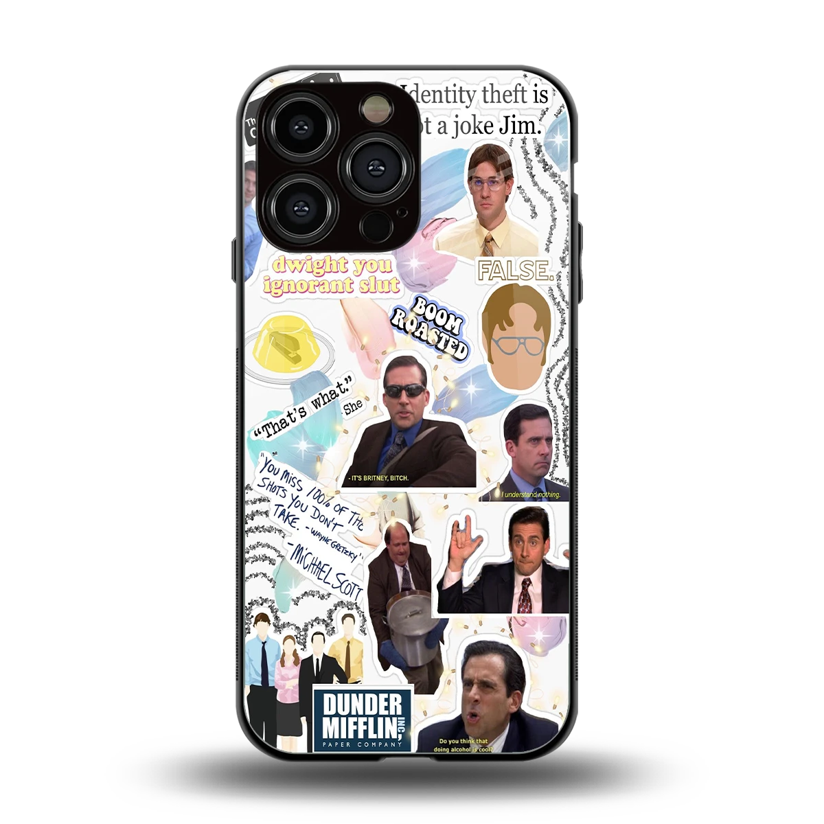 Office Mix back phone cover | glass case for iphone 15 pro max