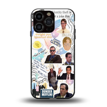 Office Mix back phone cover | glass case for iphone 15 pro max