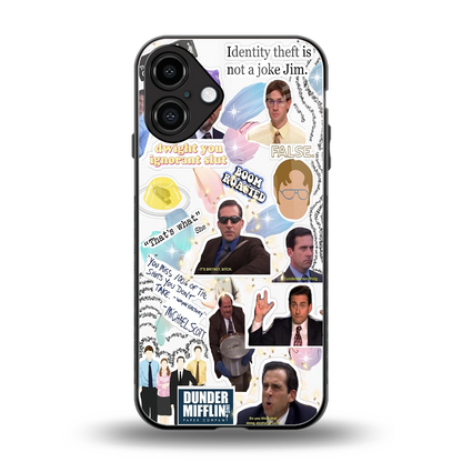 Office Mix back phone cover | glass case for iphone 16 plus