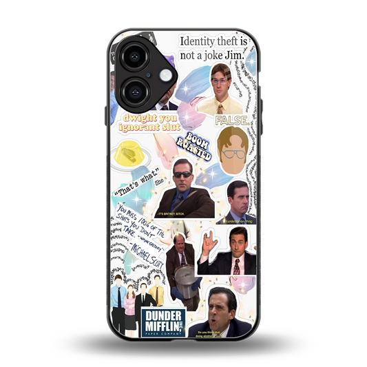 Office Mix back phone cover | glass case for iphone 16 plus
