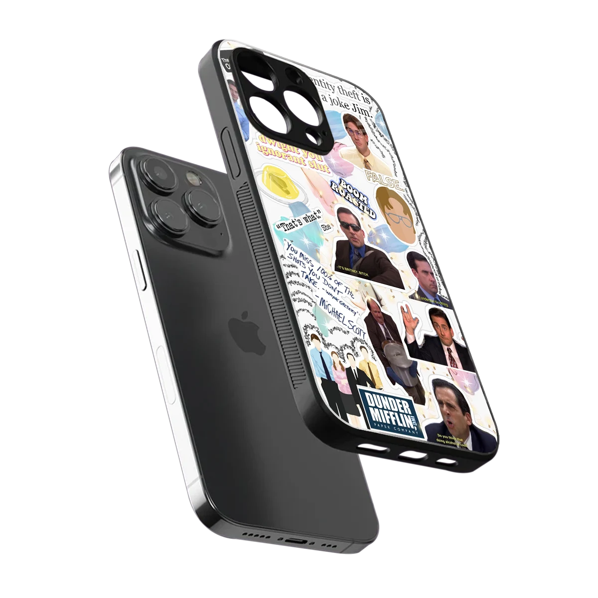 Office Mix sleek iphone 16 pro max cover with tempered glass back and TPU edges