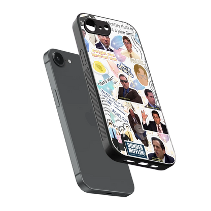 Office Mix sleek iphone 16e cover with tempered glass back and TPU edges