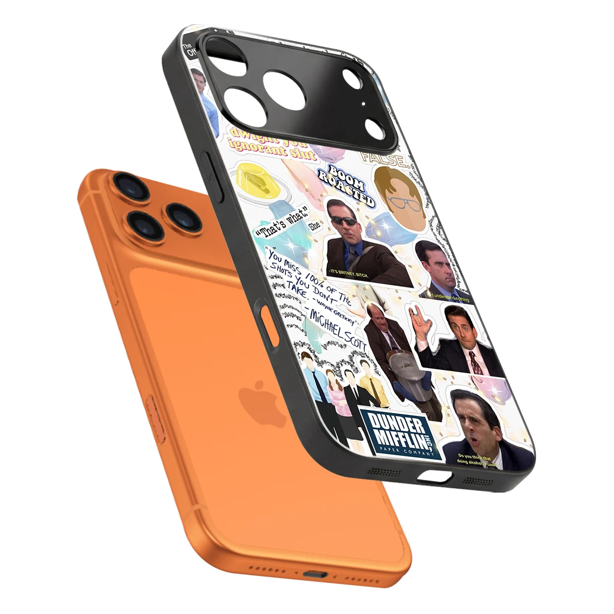 Office Mix sleek iphone 17 pro max cover with tempered glass back and TPU edges