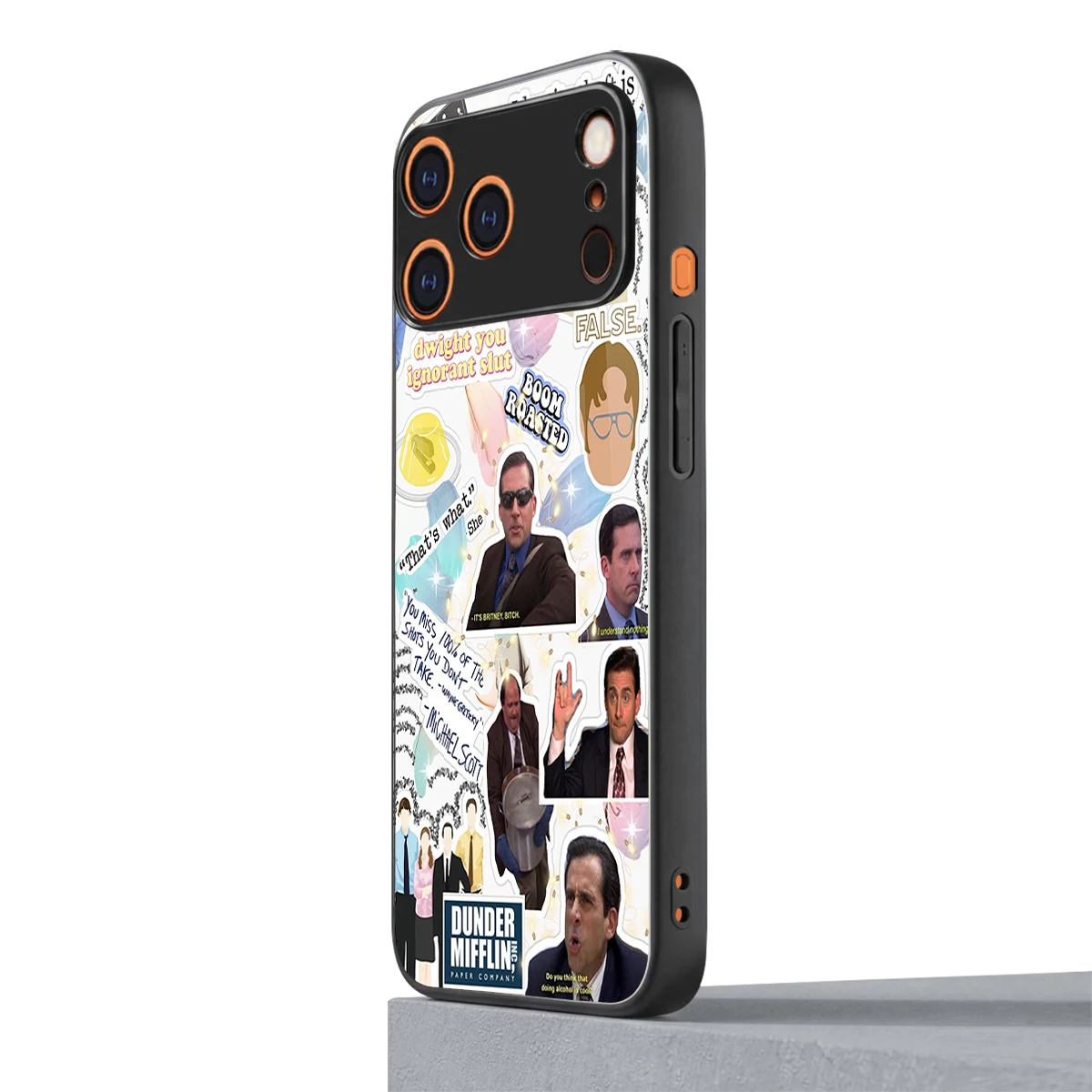 Office Mix iphone 17 pro max mobile cover | shockproof glass phone case