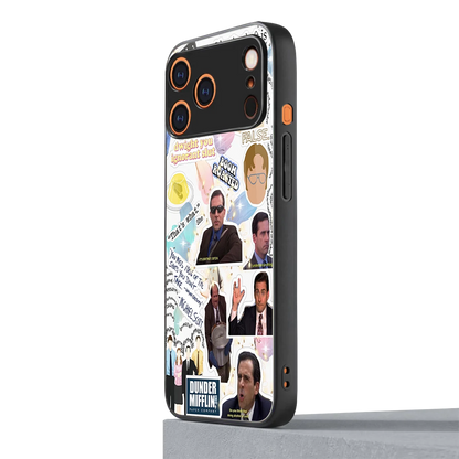 Office Mix iphone 17 pro max mobile cover | shockproof glass phone case