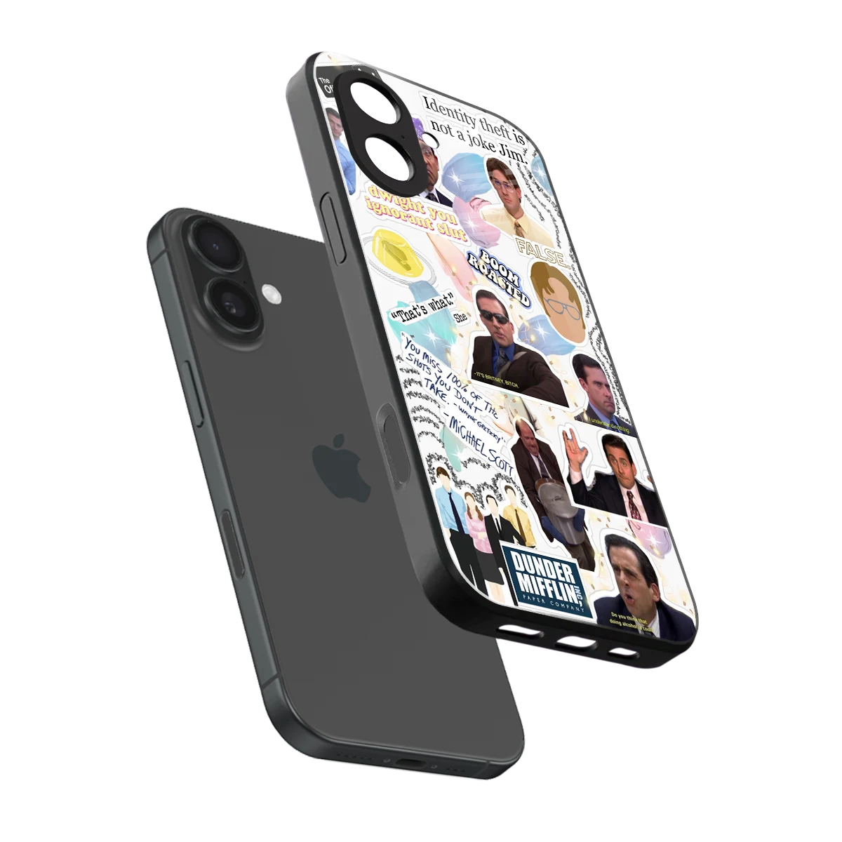 Office Mix sleek iphone 17 cover with tempered glass back and TPU edges