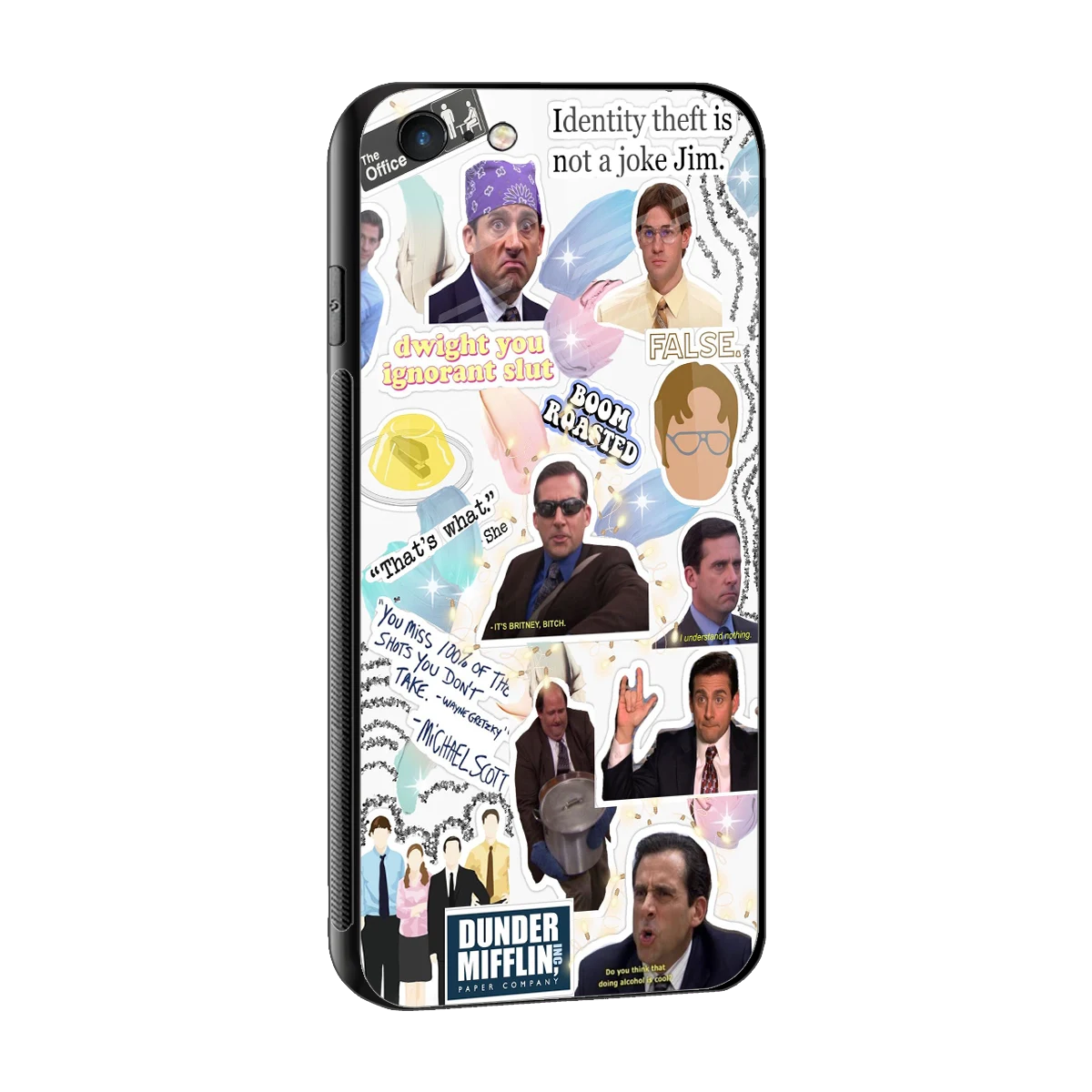 Office Mix sleek iphone 6s cover with tempered glass back and TPU edges