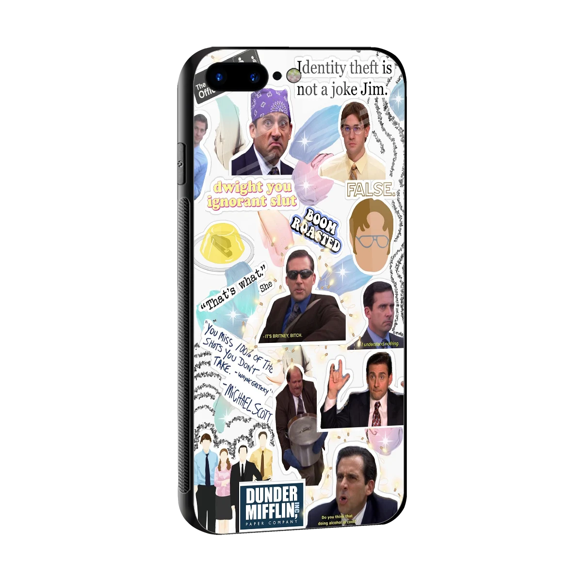 Office Mix sleek iphone 8 plus cover with tempered glass back and TPU edges