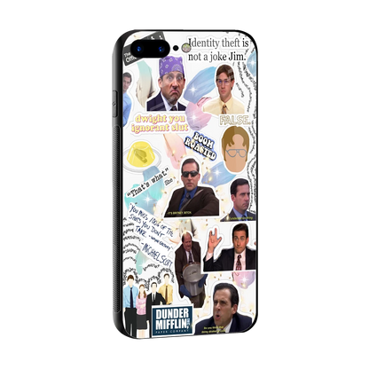 Office Mix sleek iphone 8 plus cover with tempered glass back and TPU edges