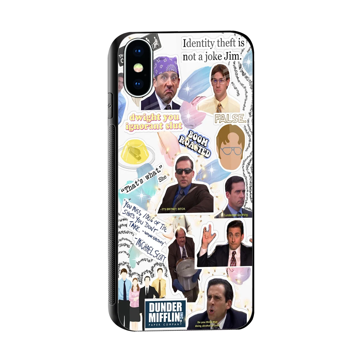 Office Mix sleek iphone x cover with tempered glass back and TPU edges