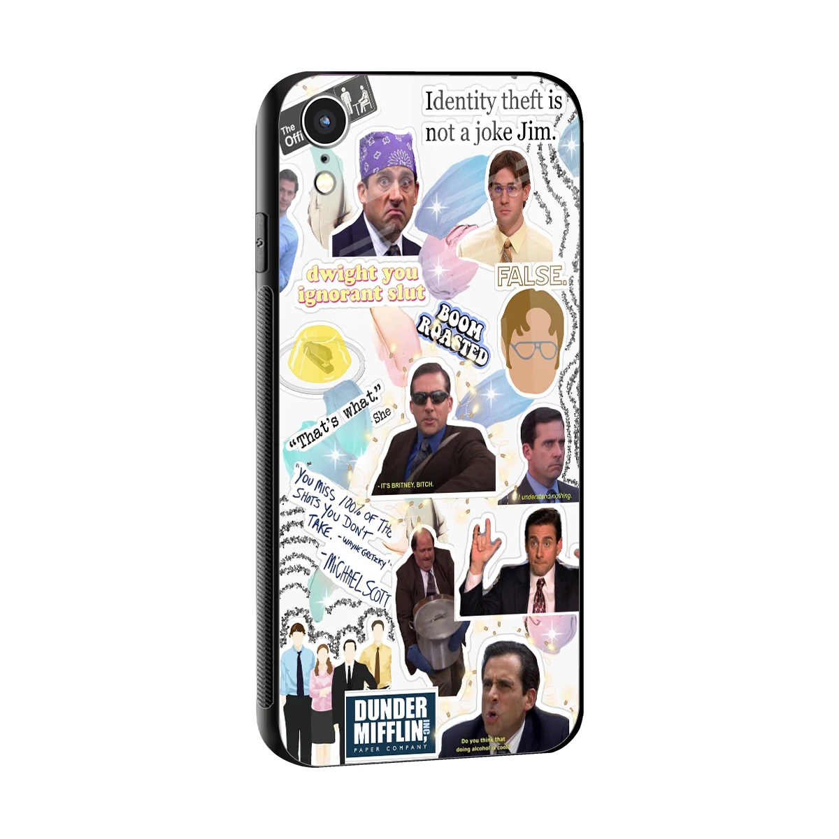 Office Mix sleek iphone xr cover with tempered glass back and TPU edges