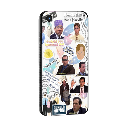 Office Mix sleek iphone xr cover with tempered glass back and TPU edges