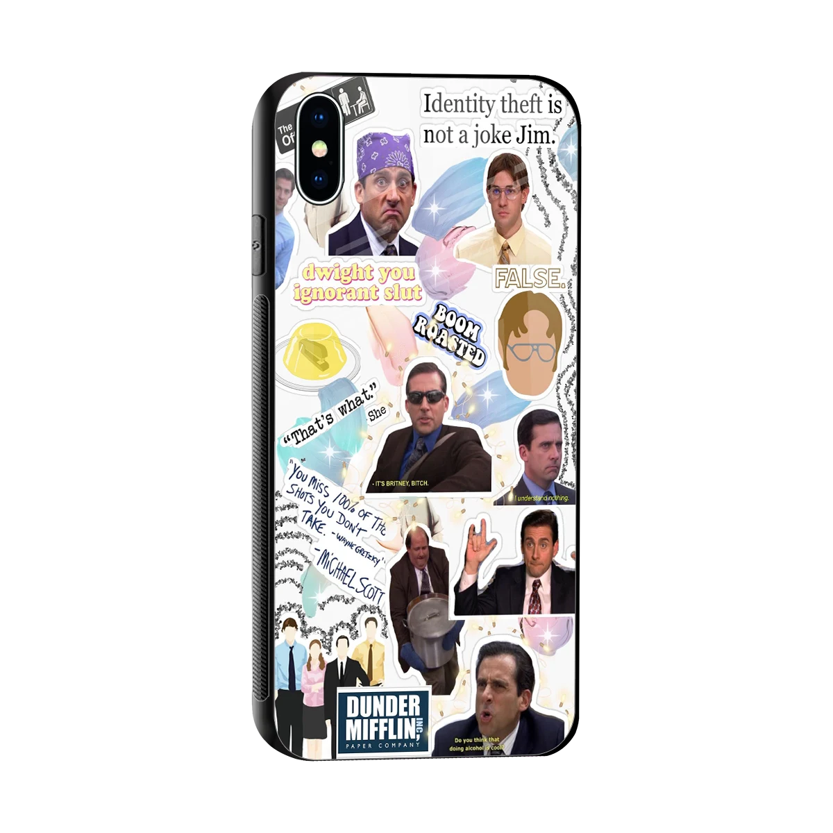 Office Mix sleek iphone xs max cover with tempered glass back and TPU edges