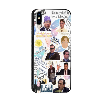 Office Mix sleek iphone xs max cover with tempered glass back and TPU edges