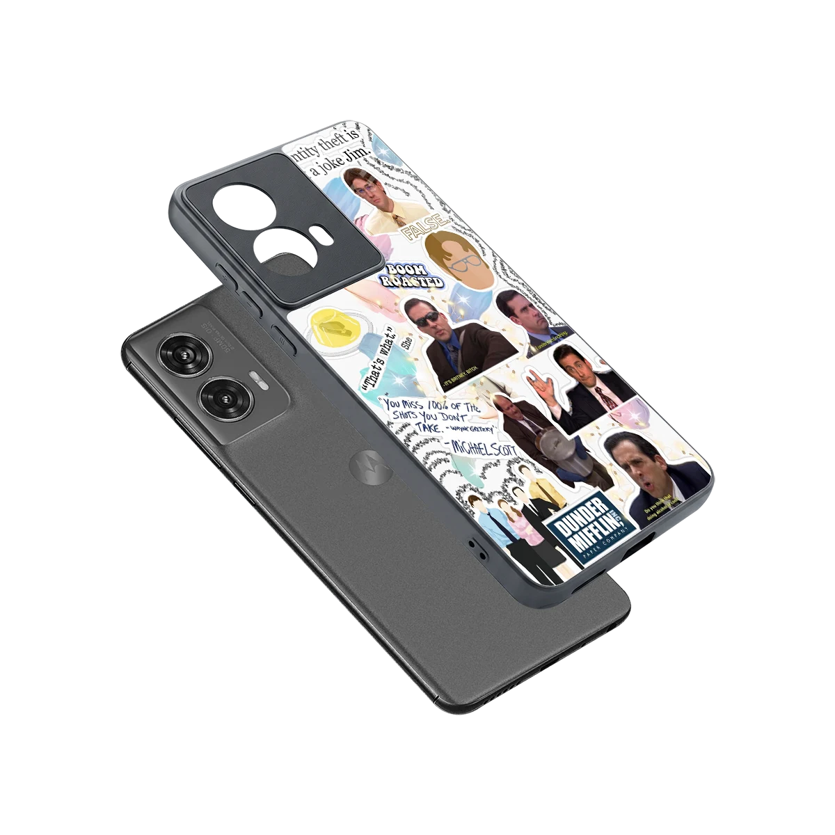 Office Mix sleek motorola edge 50 fusion cover with tempered glass back and TPU edges