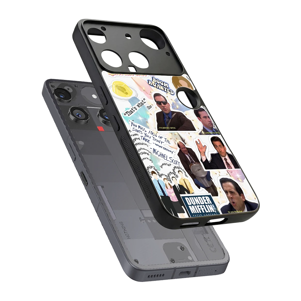 Office Mix sleek nothing phone 3 cover with tempered glass back and TPU edges