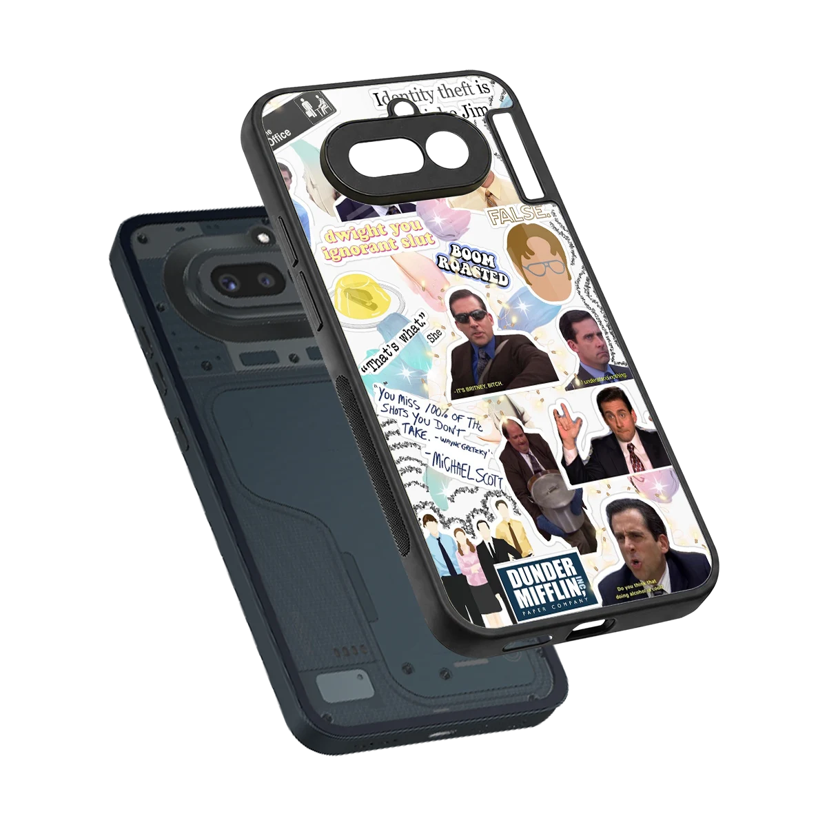 Office Mix sleek nothing phone 4a cover with tempered glass back and TPU edges