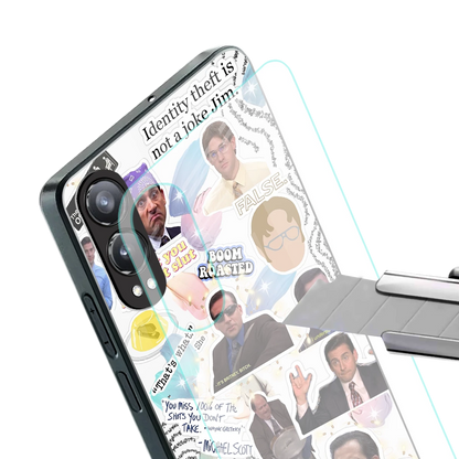 Office Mix stylish phone case for oneplus nord ce 4 lite | glossy glass and slim fit