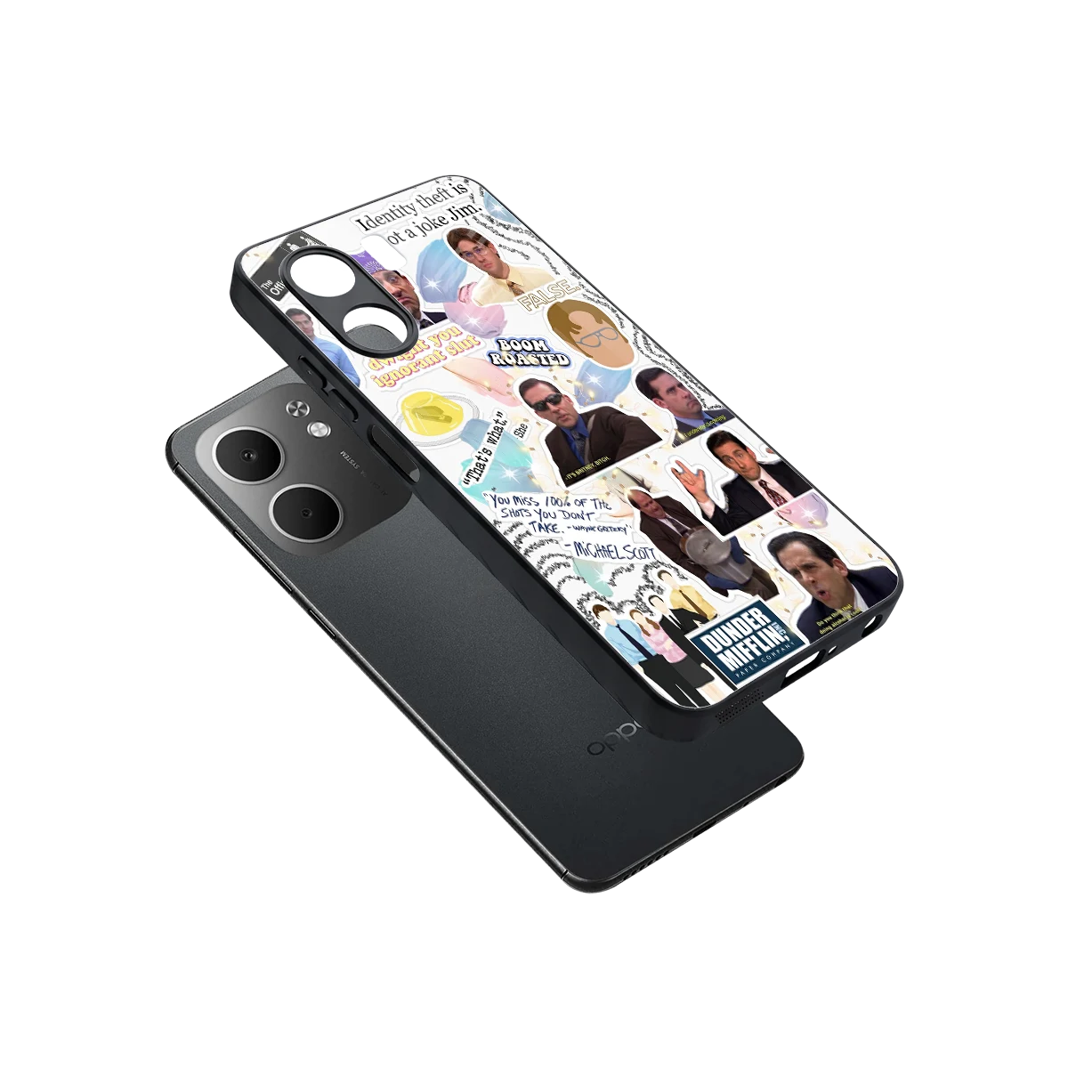 Office Mix sleek oppo a5x 5g cover with tempered glass back and TPU edges