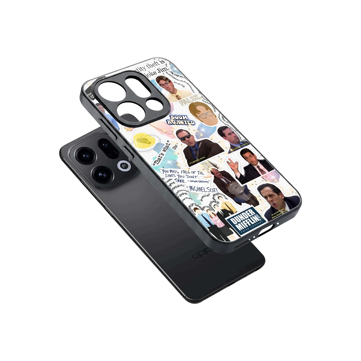 Office Mix sleek oppo find x9 cover with tempered glass back and TPU edges