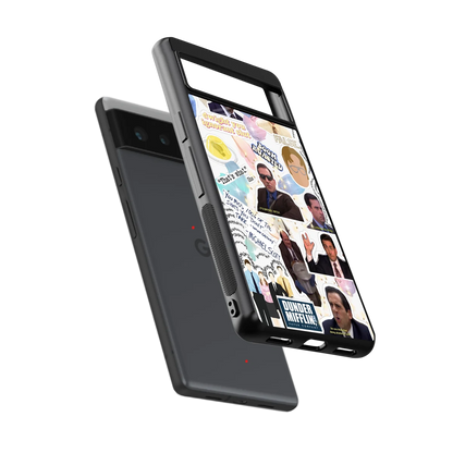 Office Mix sleek google pixel 6a cover with tempered glass back and TPU edges