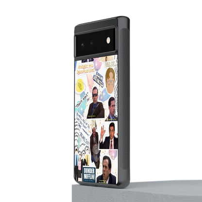Office Mix stylish phone case for google pixel 6a | glossy glass and slim fit