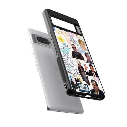 Office Mix sleek google pixel 7 pro cover with tempered glass back and TPU edges