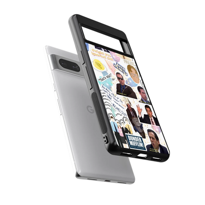 Office Mix sleek google pixel 7a cover with tempered glass back and TPU edges