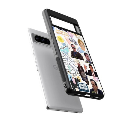 Office Mix sleek google pixel 8 pro cover with tempered glass back and TPU edges