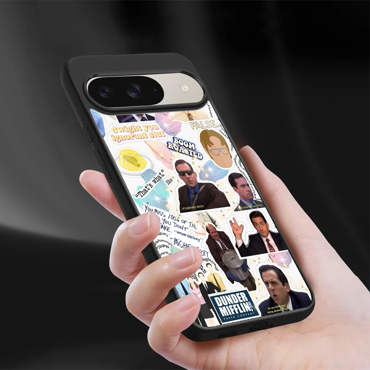 Office Mix sleek google pixel 9 cover with tempered glass back and TPU edges