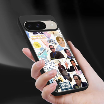 Office Mix sleek google pixel 9 cover with tempered glass back and TPU edges