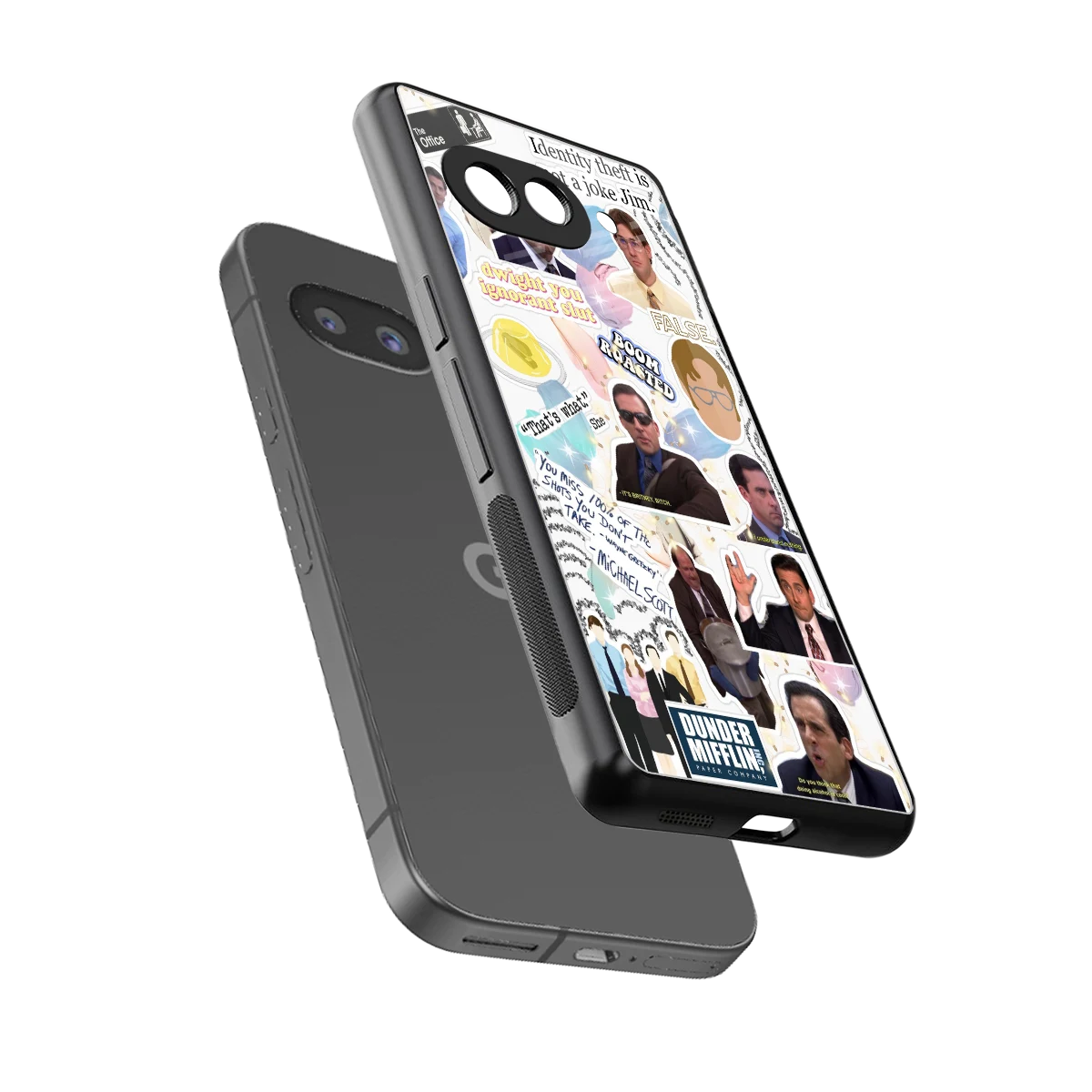 Office Mix sleek google pixel 10a cover with tempered glass back and TPU edges