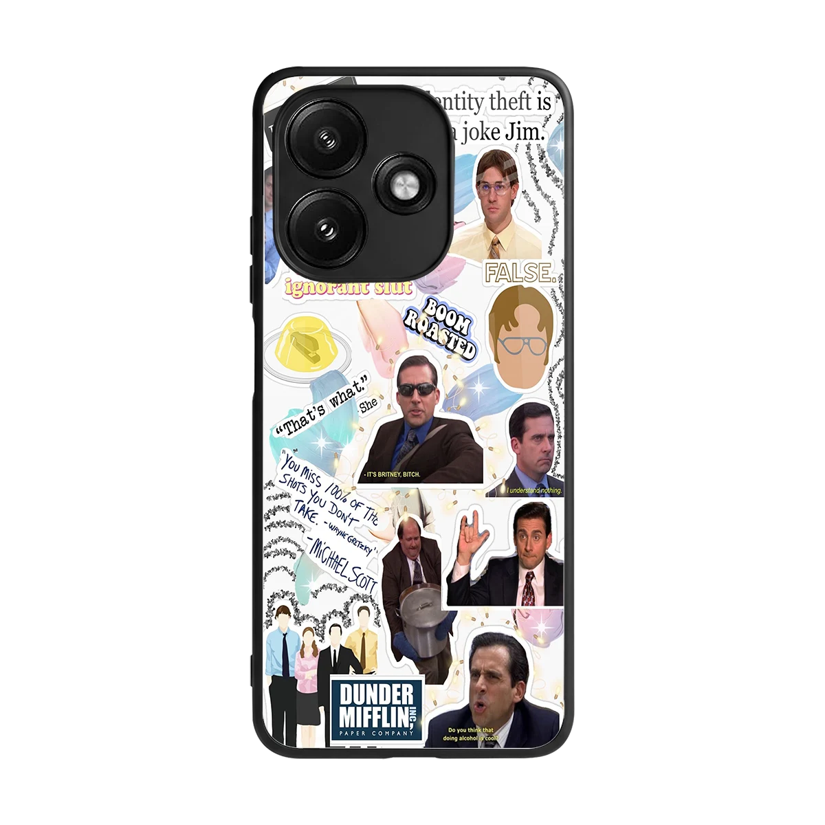 Office Mix back phone cover | glass case for redmi 12 5g