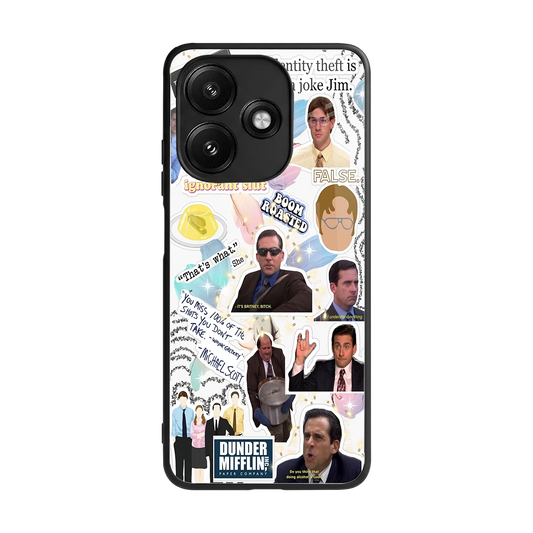 Office Mix back phone cover | glass case for redmi 12 5g