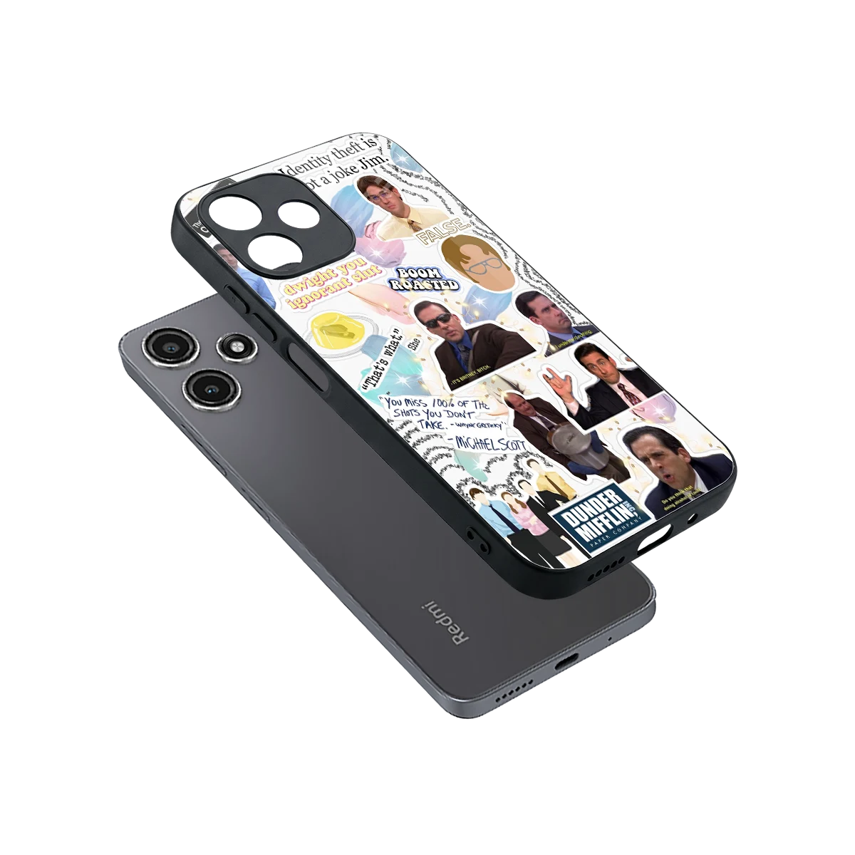 Office Mix sleek redmi 12 5g cover with tempered glass back and TPU edges