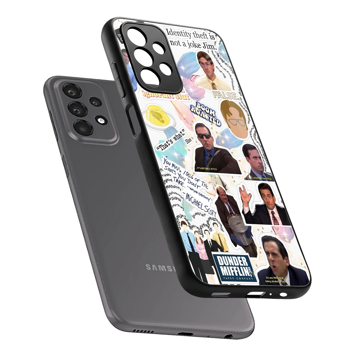 Office Mix sleek samsung galaxy a23 cover with tempered glass back and TPU edges