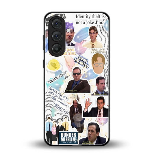 Office Mix back phone cover | glass case for samsung galaxy m35 5g