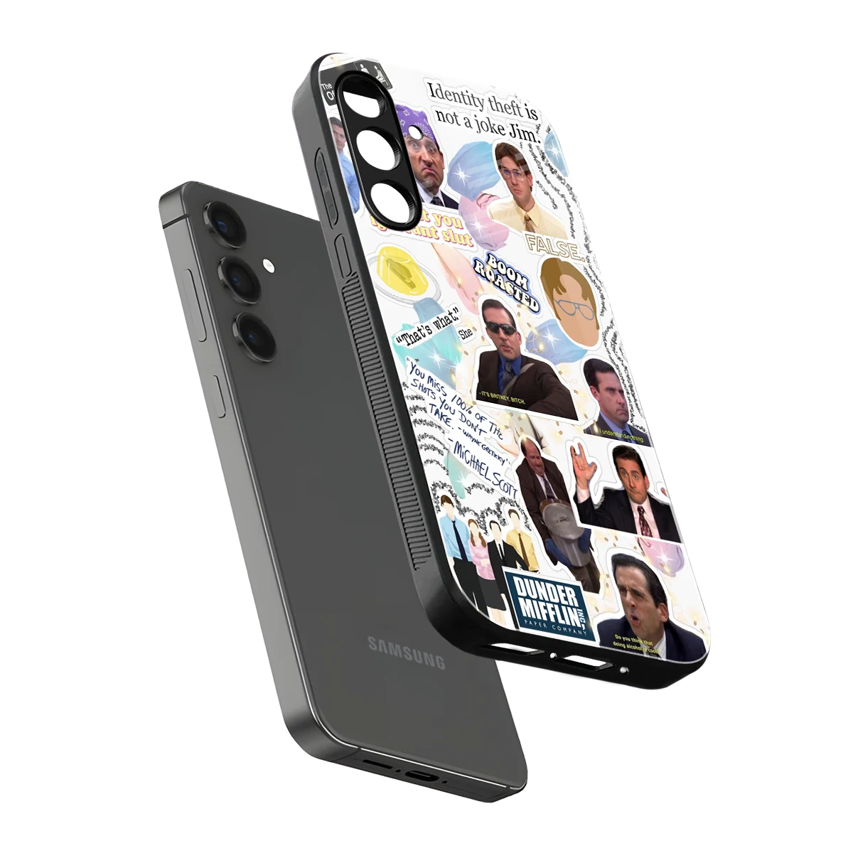 Office Mix sleek samsung galaxy a55 5g cover with tempered glass back and TPU edges
