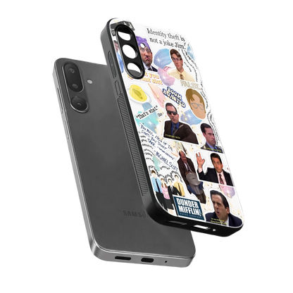 Office Mix sleek samsung galaxy m56 5g cover with tempered glass back and TPU edges